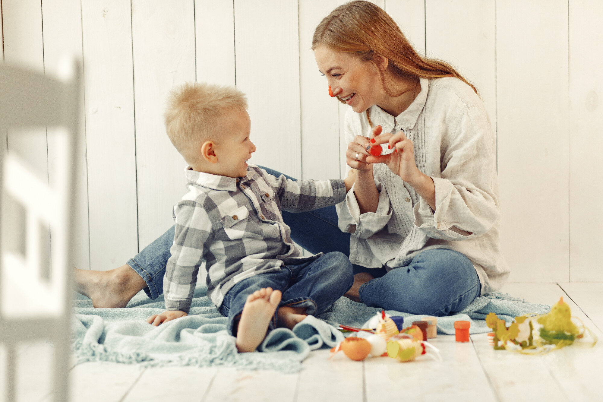 mother-with-son-preparing-easter-home